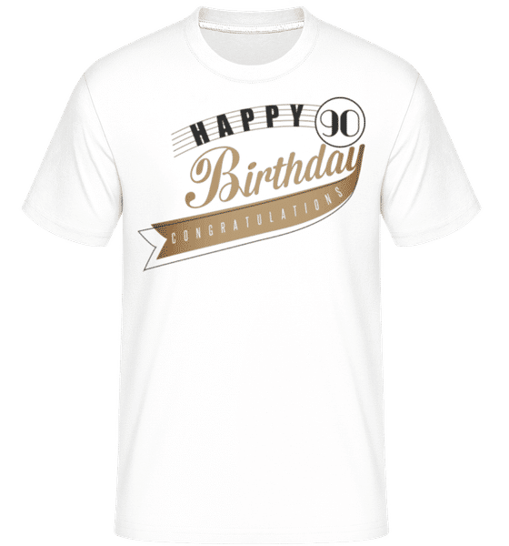 Aperçu: Happy 90 Birthday -  T-Shirt Shirtinator homme - Blanc - Devant
