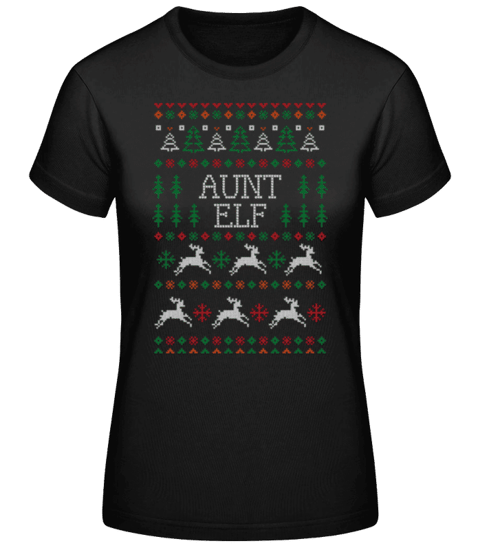 Preview: Aunt Elf - Women's Basic T-Shirt - Black - Front