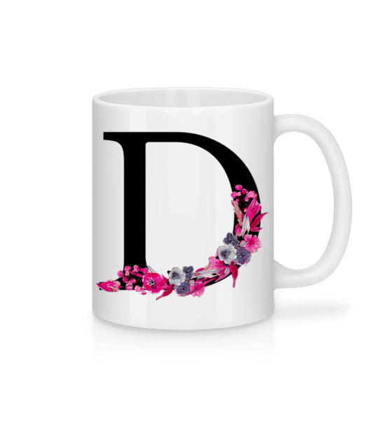 Aperçu: Fleurs Initiale D - Mug en céramique blanc - Blanc - Devant