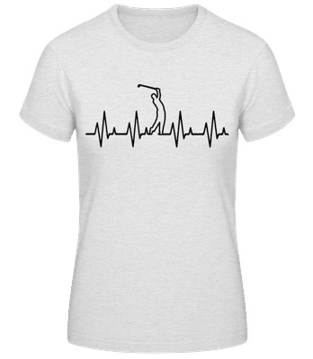 Rythme cardiaque de golf - T-shirt standard Femme - Gris chiné - Devant