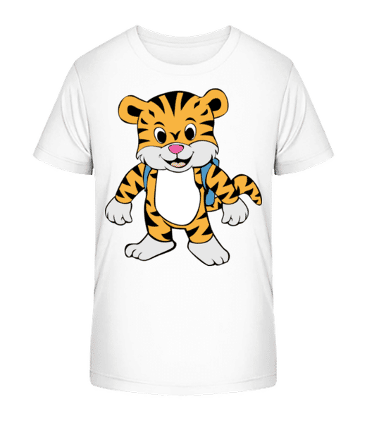 Preview: Cute Tiger With Bag - Kid's Organic T-Shirt Stanley Stella 2.0 - White - Front