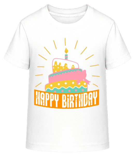 Aperçu: Happy Birthday Gâteau - T-shirt shirtinator Enfant - Blanc - Devant