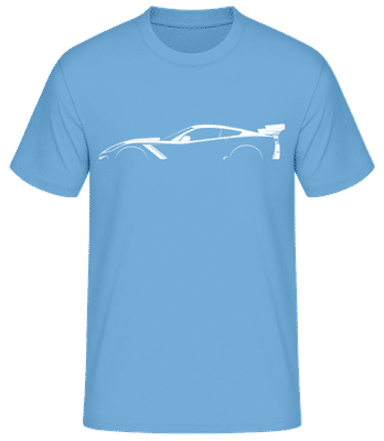 'Chevrolet Corvette C7 ZR1' Silhouette - Men's Basic T-Shirt - Light blue - Front