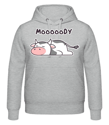 Moooody - Sweat à capuche Unisexe - Gris chiné - Devant