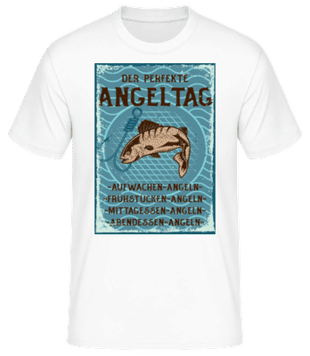 Der Perfekte Angeltag - Männer Basic T-Shirt - Weiß - Vorne