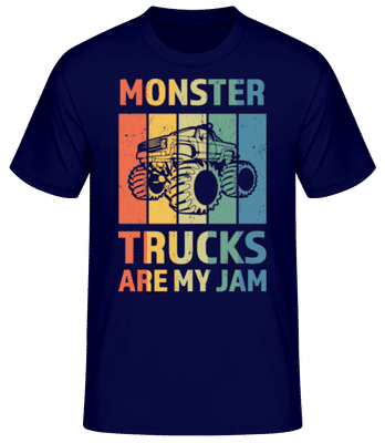 Retro Monster Trucks - T-shirt standard Homme - Bleu marine - Devant