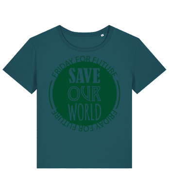 Save Our World - Women's organic T-shirt Stanley Stella 2.0 - Petrol - Front