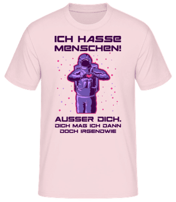 Ich Hasse Menschen - Männer Basic T-Shirt - Rosa - Vorne