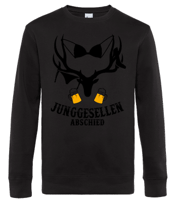 Junggesellenabschied BH-Hirsch - Männer Standard Pullover - Schwarz - Vorne