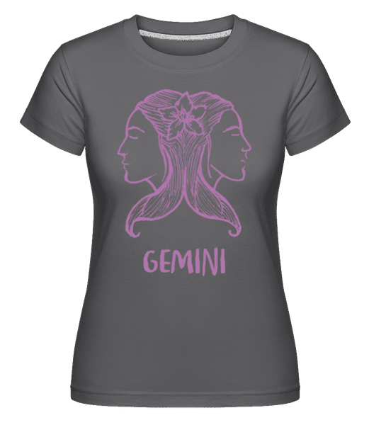 Preview: Scribble Style Zodiac Sign Gemini - Shirtinator Women's T-Shirt - Anthracite - Front
