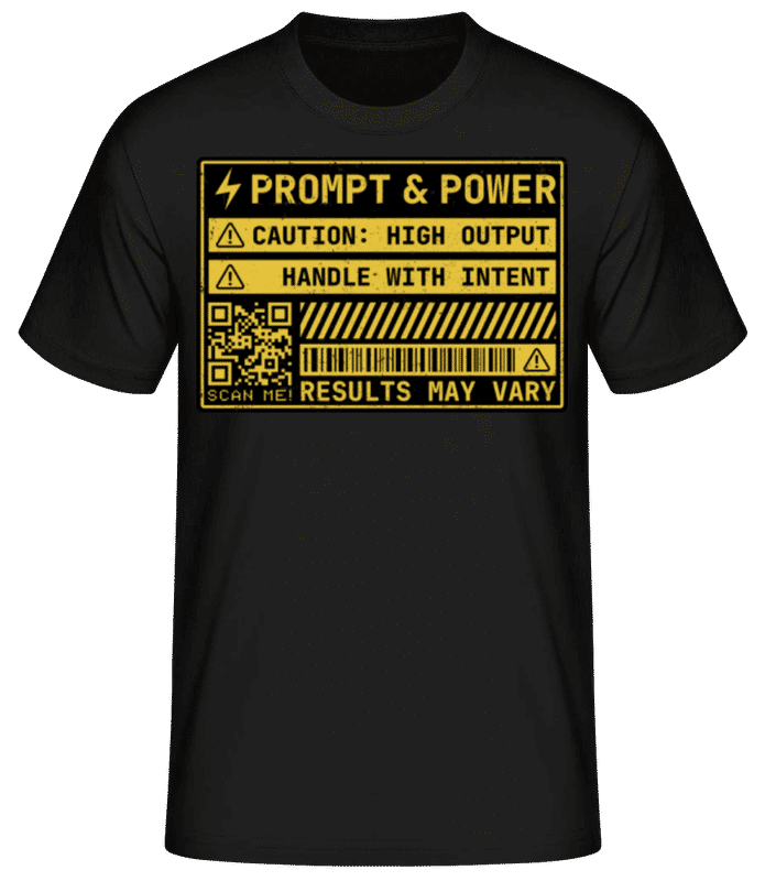 Preview: Prompt&Power - Men's B&C T-Shirt - Black - Front