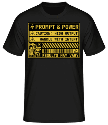 Prompt&Power - Men's B&C T-Shirt - Black - Front