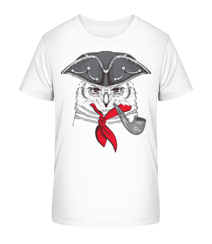 Vorschau: Matrosen Eule - Kinder Bio T-Shirt Stanley Stella 2.0 - Weiß - Vorne