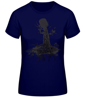 Microphone Tree - Women's B&C T-Shirt - Navy - Front