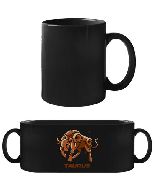 Aperçu: Mecha Robotic Zodiac Sign Taurus - Tasse Noire - Noir - Devant