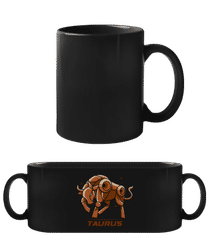 Mecha Robotic Zodiac Sign Taurus · Čierny hrnček