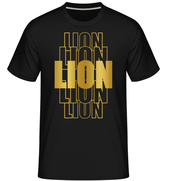 Aperçu: Écriture Doré Astrologique Lion -  T-Shirt Shirtinator homme - Noir - Devant