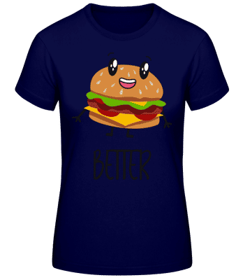 Better Together Burger - Frauen Basic T-Shirt - Marine - Vorne