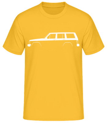 'Jeep Cherokee (XJ)' Silhouette - Männer Basic T-Shirt - Goldgelb - Vorne