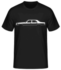 'Mercedes 500 SE W126' Silhouette - Männer Basic T-Shirt - Schwarz - Vorne