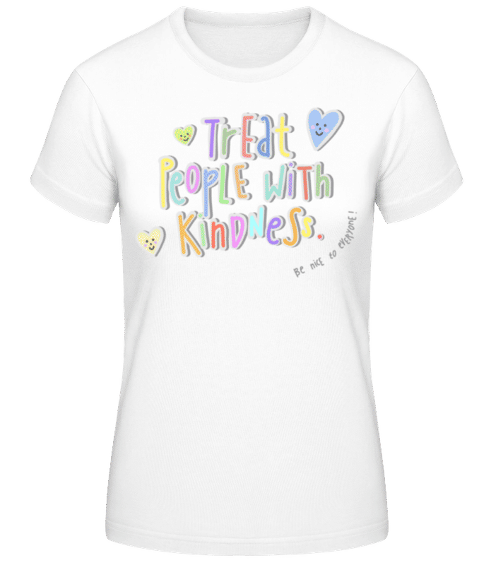 Náhľad: Treat People With Kindness - Dámske basic tričko - Biela - Predné