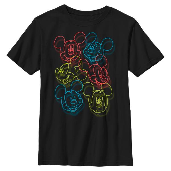 Aperçu: Disney - Mickey Mouse - Mickey Mouse Neon Heads - Enfant T-shirt - Noir - Devant
