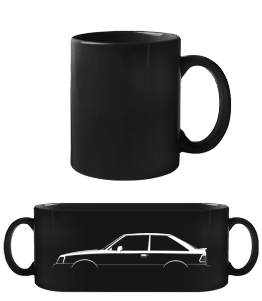 Aperçu: 'Ford Escort GT (1987)' Silhouette - Tasse Noire - Noir - Devant