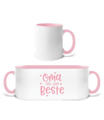 Oma Ist Die Beste - Tasse zweifarbig - Weiß / Rosa - Vorne