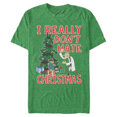 Disney Classics - Phineas and Ferb - Doof Christmas - Christmas - Men's T-Shirt - Heather green - Front