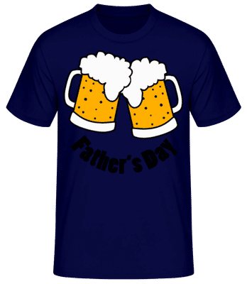 Father's Day Beer 2 Glasses - Männer Basic T-Shirt - Marine - Vorne