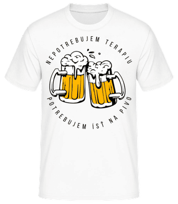 Nepotrebujem Terapiu - Pánske basic tričko - Biela - Predné