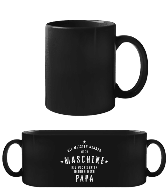 Vorschau: Die Wichtigsten Nennen Mich Papa - Schwarze Tasse - Schwarz - Vorne