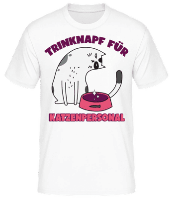Trinknapft Für Katzenpersonal - Männer Basic T-Shirt - Weiß - Vorne