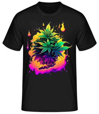 Rainbow Cannabis Flowers - Men's Basic T-Shirt - Black - Front