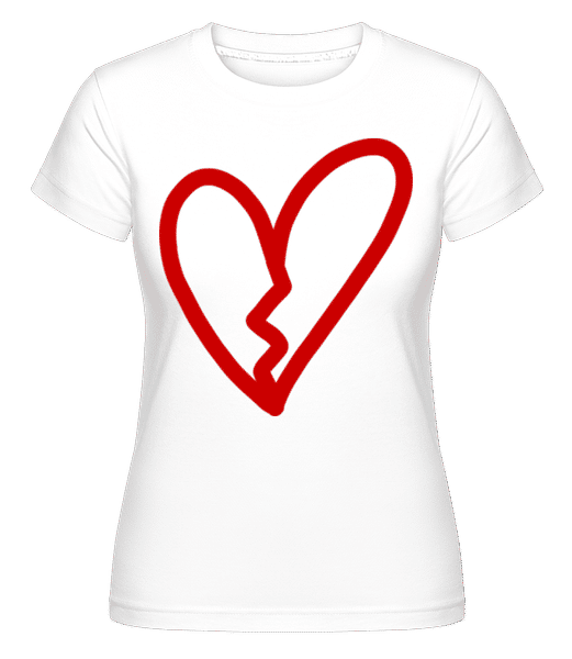 Aperçu: Broken Heart -  T-shirt Shirtinator femme - Blanc - Devant