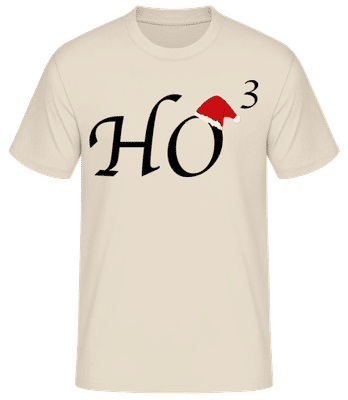Ho * 3 - Männer Basic T-Shirt - Creme - Vorne