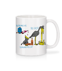 Blaumeise Reiher Schluckspecht · Tasse