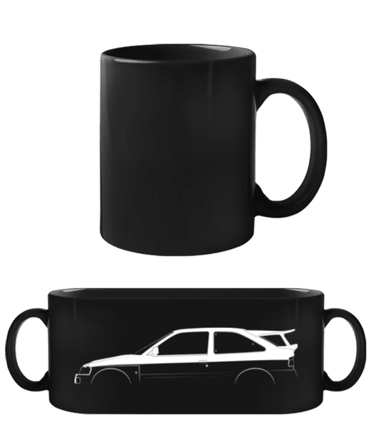 Aperçu: 'Ford Escort RS Cosworth' Silhouette - Tasse Noire - Noir - Devant