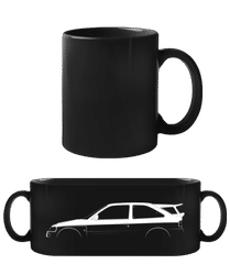 'Ford Escort RS Cosworth' Silhouette · Schwarze Tasse