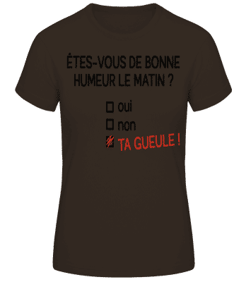 En Télétravail - T-shirt standard Femme - Marron - Devant