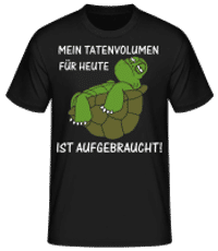 Tatenvolumen Aufgebraucht - Männer Basic T-Shirt - Schwarz - Vorne
