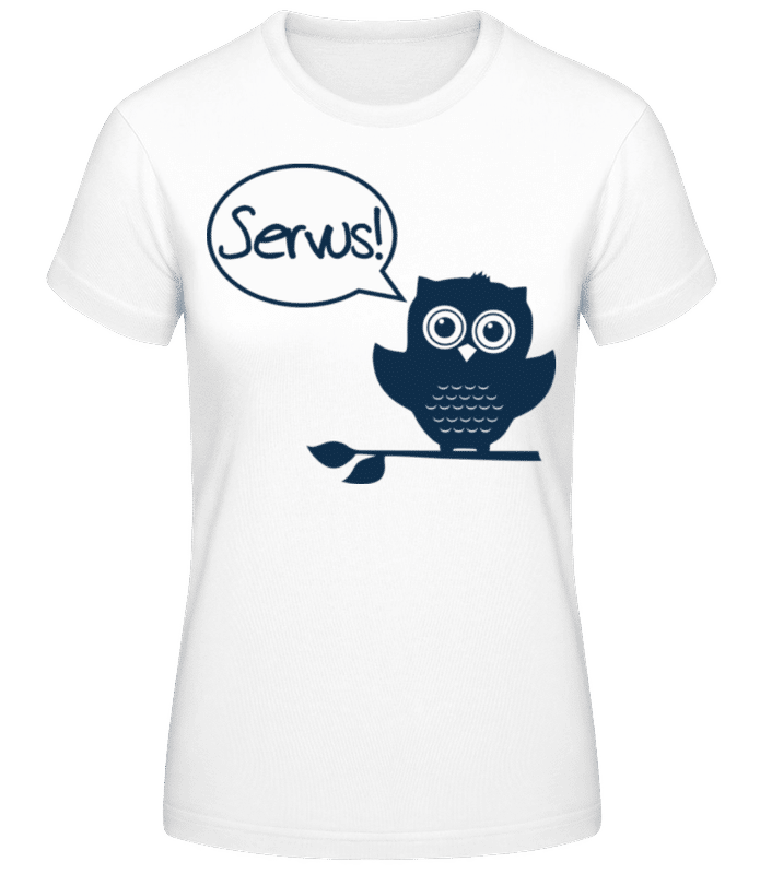 Vorschau: Servus! - Eule - Frauen Basic T-Shirt - Weiß - Vorne