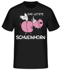 Das Letzte Schweinhorn - Männer Basic T-Shirt - Schwarz - Vorne