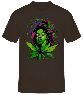 Cannabis Head Woman Color - Pánske basic tričko - Hnedá - Predné