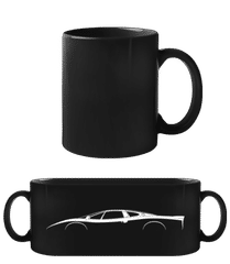 'Jaguar XJ220' Silhouette · Black Mug