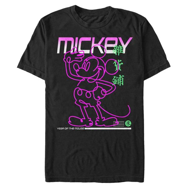 Aperçu: Disney - Mickey Mouse - Mickey Mouse Street Glow - Homme T-shirt - Noir - Devant