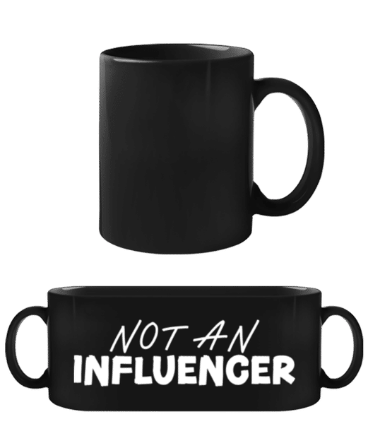 Aperçu: No Influencer - Tasse Noire - Noir - Devant