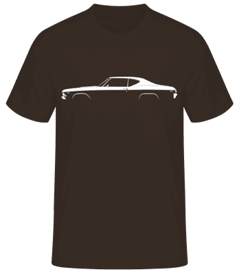 'Chevrolet Chevelle SS 1969' Silhouette - Pánské basic tričko - Hnědá - Napřed
