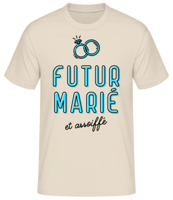 Aperçu: Futur Marié Et Assoiffé - T-shirt standard Homme - Crème - Devant