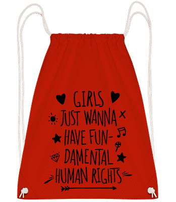 Damental Human Rights - Drawstring Backpack - Red - Vorn